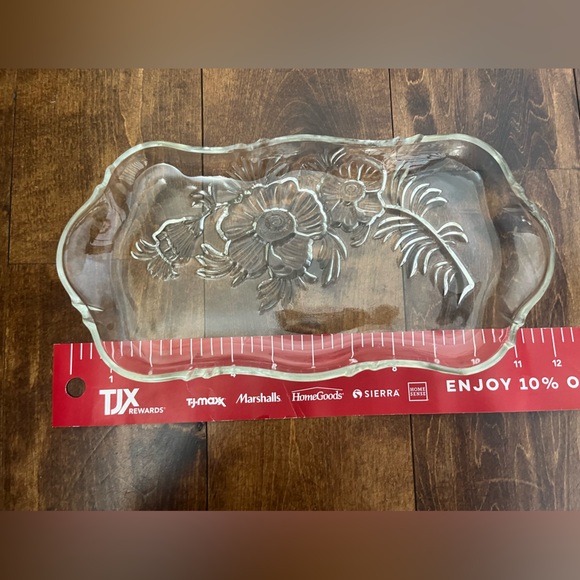 Rectangular Glass Tray with Flowers - Picture 6 of 7